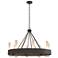 Banded Ring 32" Wide Natural Iron Chandelier With Frosted Glass Shade