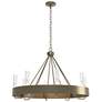 Banded Ring 32" Wide Soft Gold Chandelier With Clear Glass Shade