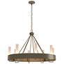 Banded Ring 32" Wide Soft Gold Chandelier With Frosted Glass Shade