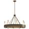 Banded Ring 32" Wide Soft Gold Chandelier With Frosted Glass Shade