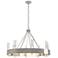 Banded Ring 32" Wide Sterling Chandelier With Clear Glass Shade