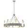 Banded Ring 32" Wide Sterling Chandelier With Frosted Glass Shade