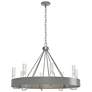 Banded Ring 32" Wide Vintage Platinum Chandelier With Clear Glass Shad