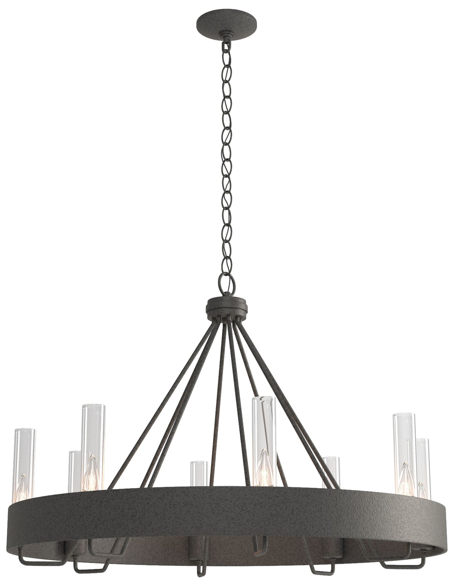 Banded Ring 32"W Natural Iron Chandelier With Clear Glass Made to Order