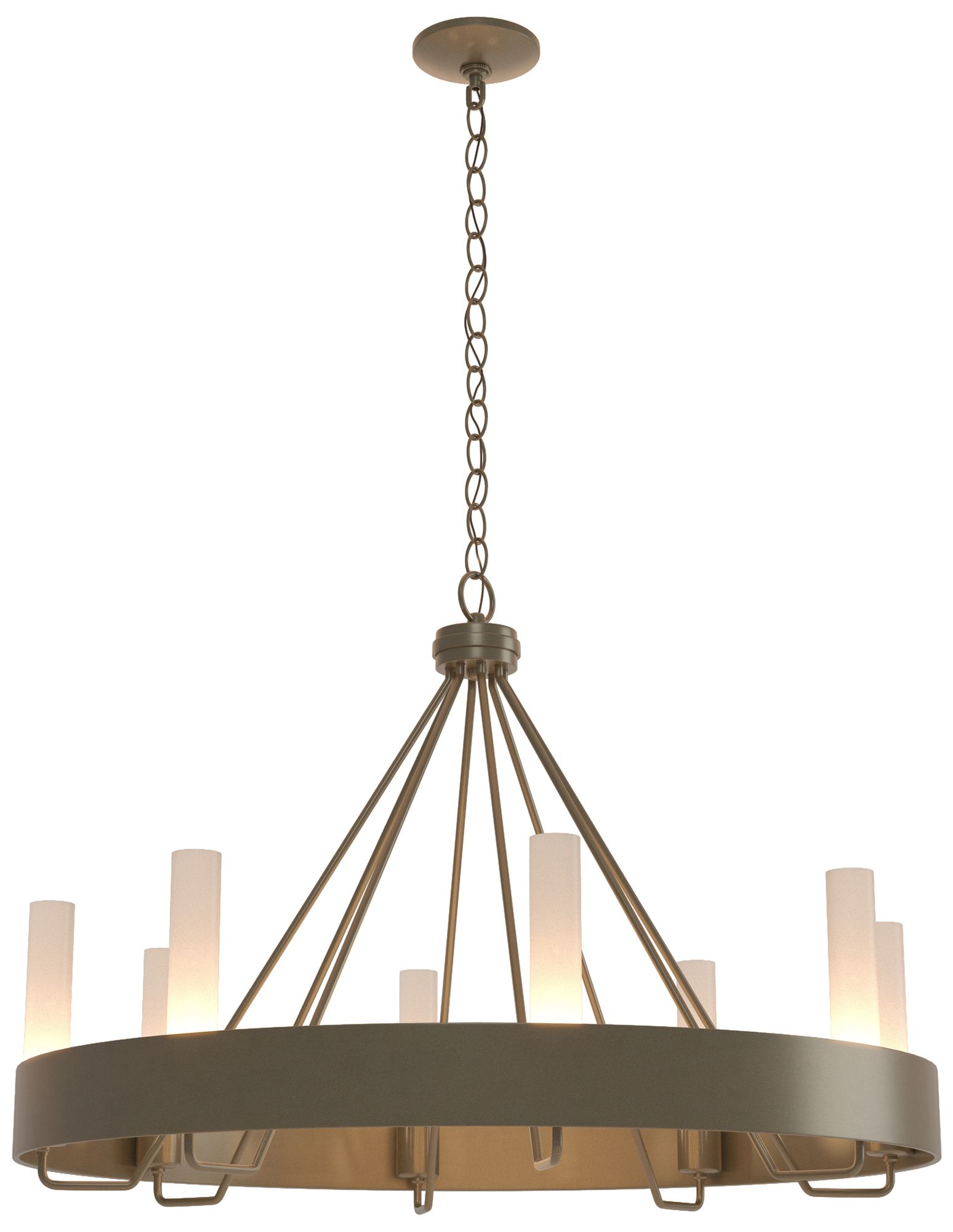 Banded Ring 32"W Soft Gold Chandelier With Frosted Glass Made to Order