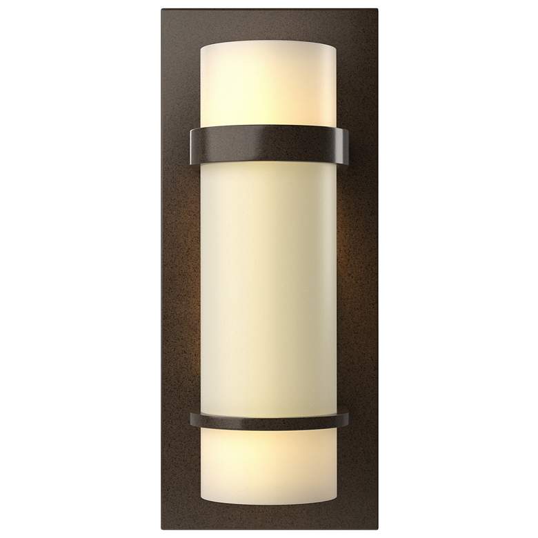 Image 1 Banded Sconce - Bronze Finish - Opal Glass