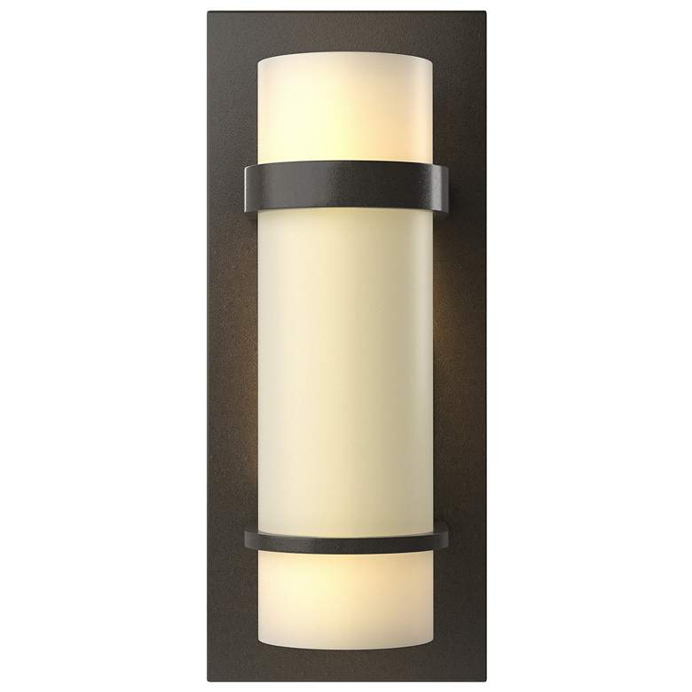 Image 1 Banded Sconce - Dark Smoke Finish - Opal Glass