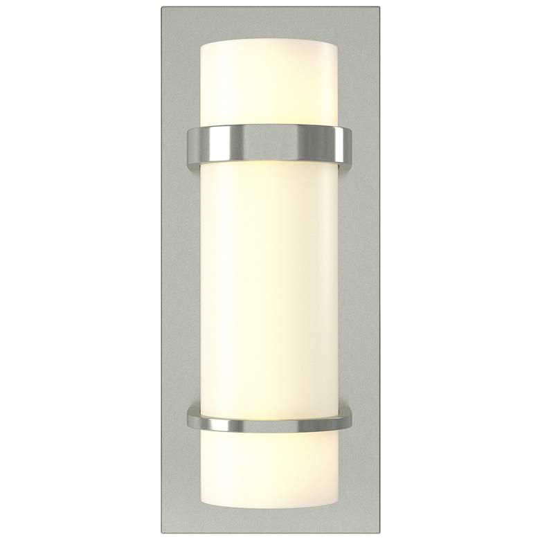 Image 1 Banded Sconce - Sterling Finish - Opal Glass