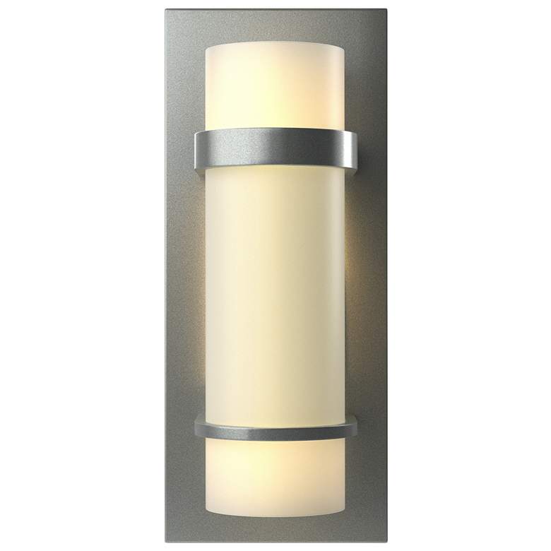 Image 1 Banded Sconce - Vintage Platinum Finish - Opal Glass