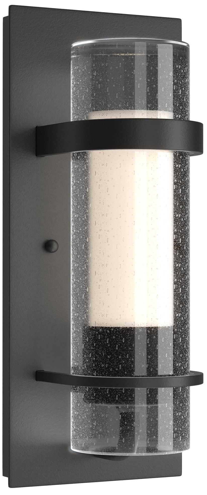 Banded Seeded Glass Indoor Sconce Black Opal and Seeded Glass Made to Order
