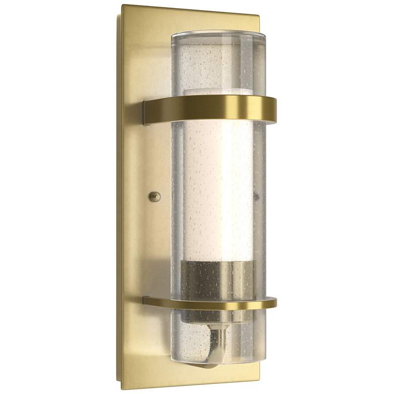 Image 1 Banded Seeded Glass Indoor Sconce - Modern Brass - Opal and Seeded Glass