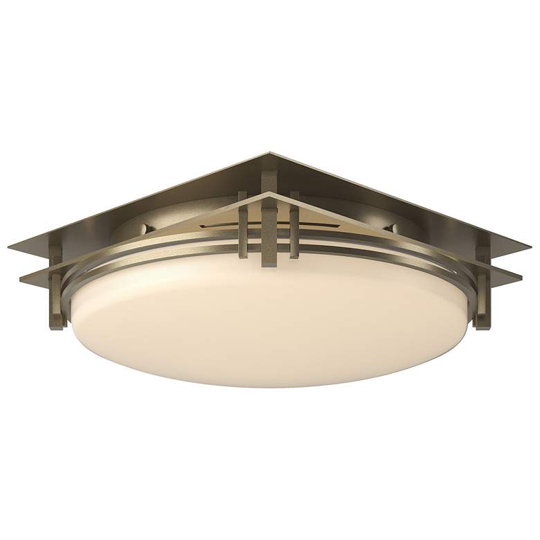 Image 1 Banded Semi-Flush - Soft Gold Finish - Opal Glass