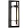 Banded Small Outdoor Sconce - Black Finish - Opal Glass