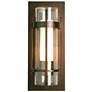 Banded Small Outdoor Sconce - Bronze Finish - Opal and Seeded Glass
