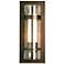 Banded Small Outdoor Sconce - Bronze Finish - Opal and Seeded Glass