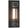 Banded Small Outdoor Sconce - Iron Finish - Opal and Seeded Glass