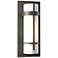 Banded Small Outdoor Sconce - Smoke Finish - Opal Glass