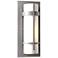 Banded Small Outdoor Sconce - Steel Finish - Opal Glass