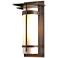 Banded Top Plate Coastal Bronze Large Outdoor Sconce With Opal Glass