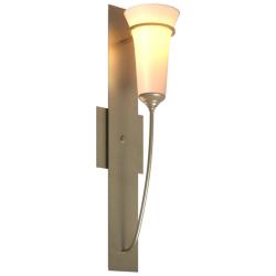 Banded Wall Torch Sconce - Gold - Opal Glass