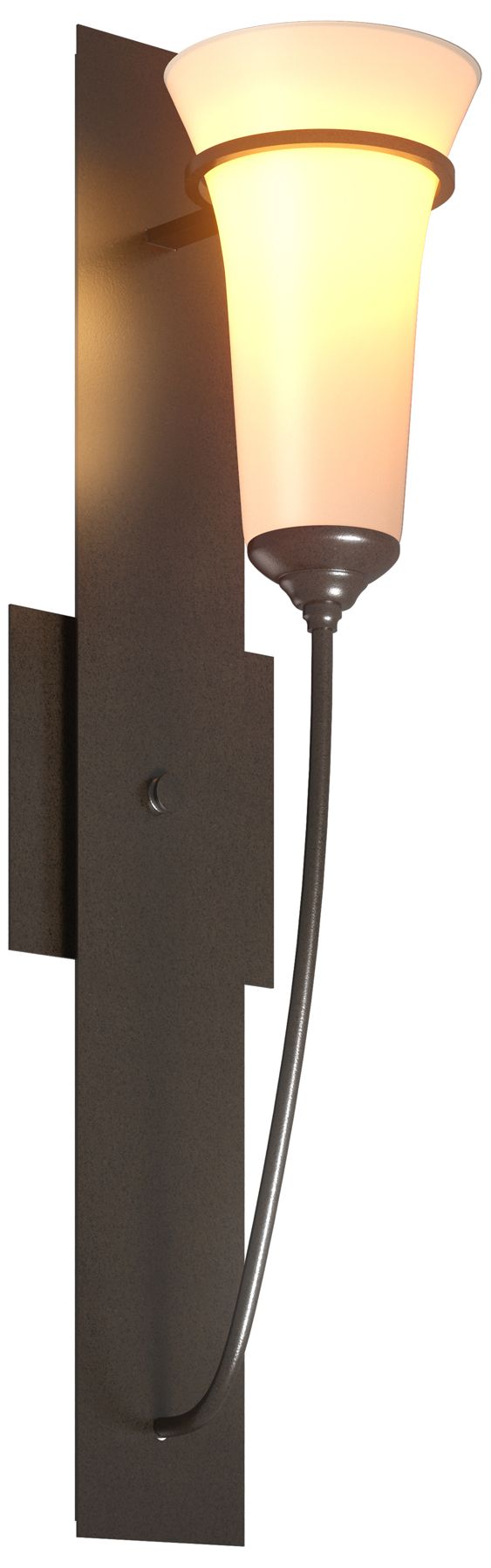 Banded Wall Torch Sconce - Oil Rubbed Bronze - Opal Glass - Made to Order