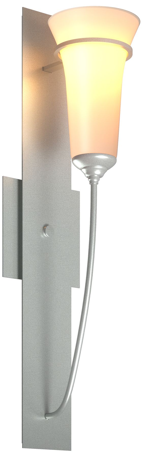 Banded Wall Torch Sconce - Platinum - Opal Glass - Made to Order