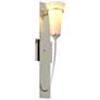 Banded Wall Torch Sconce - Sterling - Opal Glass