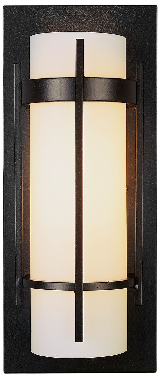 Banded with Bar Black Sconce With Opal Glass - Made to Order