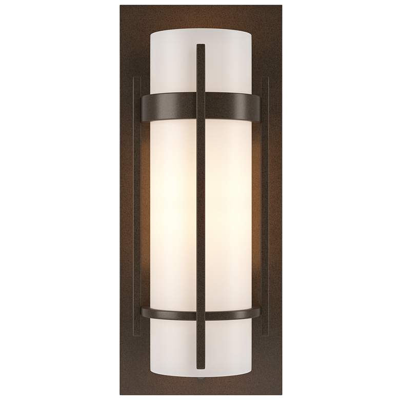 Image 1 Banded with Bar Sconce - Bronze Finish - Opal Glass