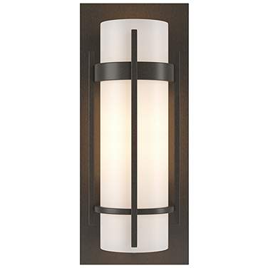Banded with Bar Sconce - Dark Smoke Finish - Opal Glass