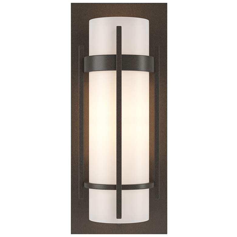 Image 1 Banded with Bar Sconce - Dark Smoke Finish - Opal Glass