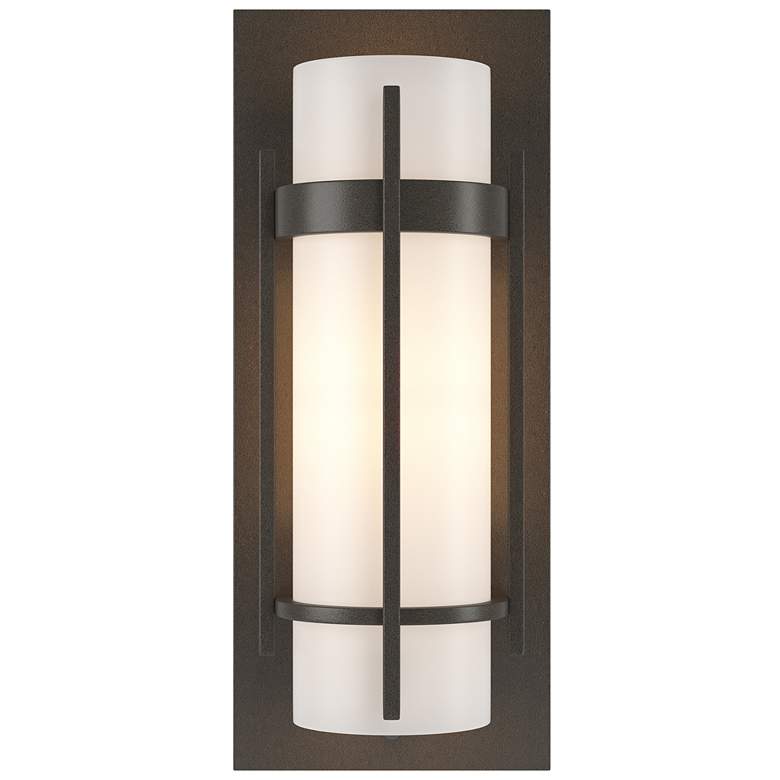 Image 1 Banded with Bar Sconce - Dark Smoke Finish - Opal Glass