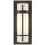 Banded with Bar Sconce - Dark Smoke Finish - Opal Glass