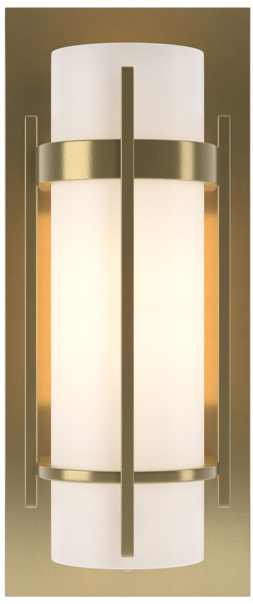 Banded with Bar Sconce - Modern Brass - Opal Glass - Made to Order