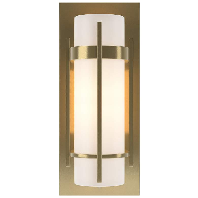 Image 1 Banded with Bar Sconce - Modern Brass - Opal Glass