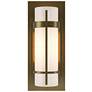 Banded with Bar Sconce - Soft Gold Finish - Opal Glass