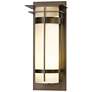 Banded with Top Plate Extra Large Outdoor Sconce - Bronze - Opal Glass