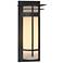 Banded with Top Plate Extra Large Outdoor Sconce - Iron Finish - Opal Glass