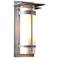 Banded with Top Plate Large Outdoor Sconce - Steel Finish - Opal Glass