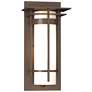 Banded with Top Plate Small Outdoor Sconce - Bronze Finish - Opal Glass