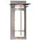 Banded with Top Plate Small Outdoor Sconce - Steel Finish - Opal Glass