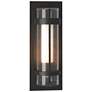 Banded XL Outdoor Sconce - Black Finish - Opal and Seeded Glass