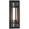Banded XL Outdoor Sconce - Black Finish - Opal and Seeded Glass