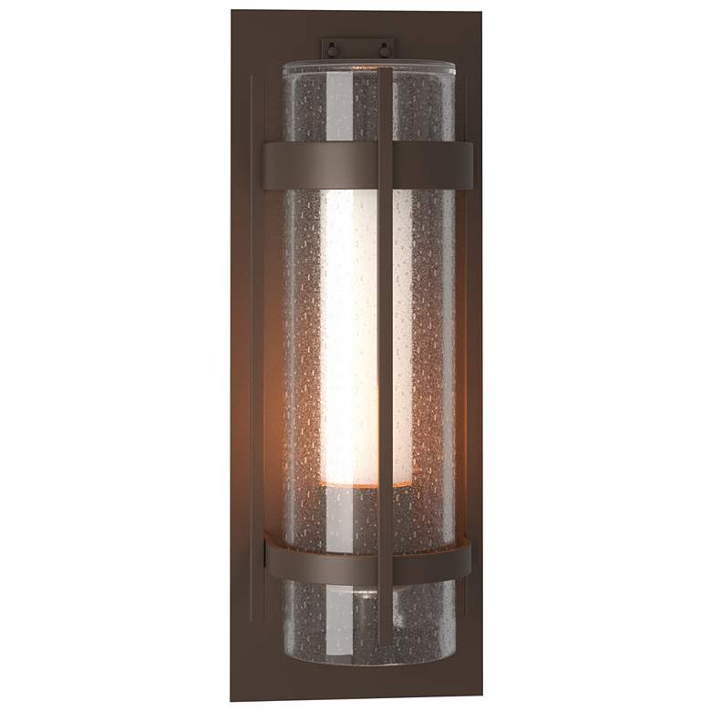 Image 1 Banded XL Outdoor Sconce - Bronze - Opal and Seeded Glass