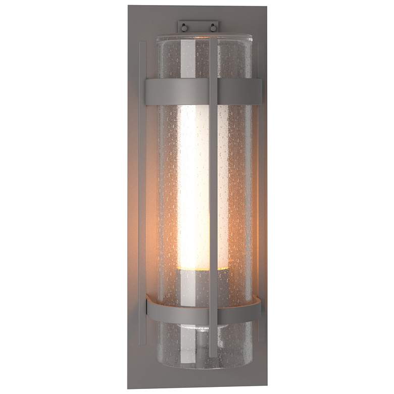 Image 1 Banded XL Outdoor Sconce - Steel Finish - Opal and Seeded Glass
