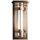 Banded XL Outdoor Sconce with Top Plate - Bronze - Opal and Seeded Glass