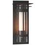 Banded XL Outdoor Sconce with Top Plate - Iron - Opal and Seeded Glass