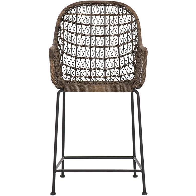 Image 6 Bandera 24 inch Distressed Gray Woven Outdoor Counter Stool more views