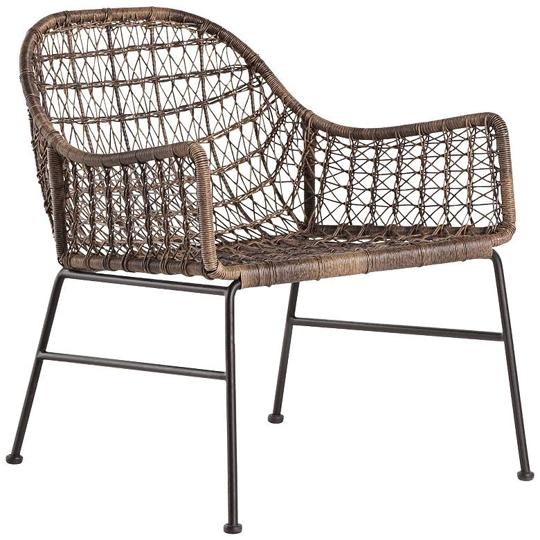 Image 2 Bandera Distressed Gray Woven Outdoor Club Chair