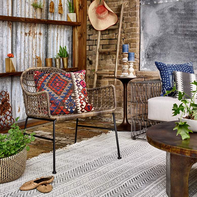 Image 1 Bandera Distressed Gray Woven Outdoor Club Chair